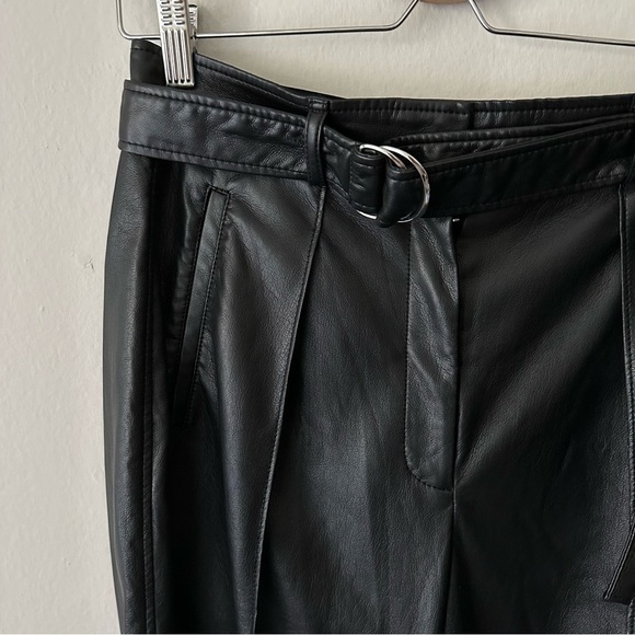 Aritzia Babaton Vegan Leather Fall Barrel Trouser Pant in Black Size 8 - Picture 4 of 12